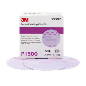 Disco abrasivo per finitura con supporto in film 3M™ Hookit™ 260L Purple, 75 mm, senza fori