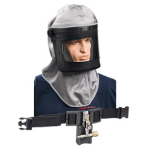 Kit di protezione respiratoria SATA: SATA vision 2000 n e unità di cintura con raccordo a forma T e valvola di controllo dell'aria, versione senza unità di cintura a carbone attivo.