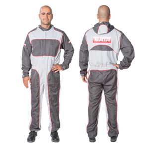Tuta di verniciatura SATA suit race, grigio chiaro/scuro/rosso 98 % poliestere 2 % carbonio